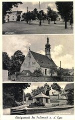 starší fotografie kostela (uprostřed)