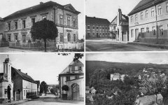 dobová pohlednice vsi s kaplí 