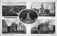 dobová pohlednice vsi s kaplí (na horních snímcích)