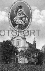 dobová pohlednice s motivem kostela
