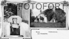 dobová pohlednice s motivem kostela