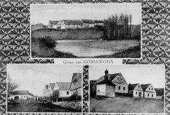 dobová pohlednice vsi s kaplí (na pravém dolním snímku)