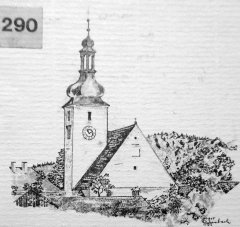 kresba kostela od P. Gregora Giggenbacha