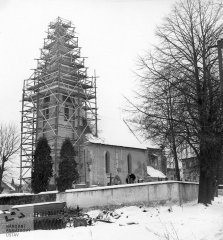 oprava věže kostela