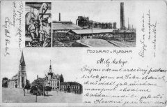 dobová pohlednice města s kostelem