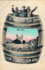 dobová pohlednice s motivem kostela