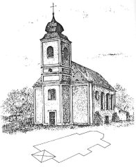 kresba kostela