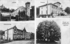 dobová pohlednice vsi s kaplí (vpravo dole)