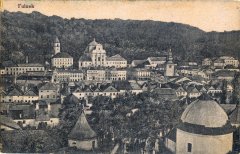 dobová pohlednice města s kaplí (vpravo dole)