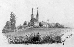 kresba kostela