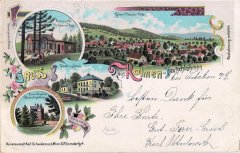 dobová pohlednice vsi s kaplí