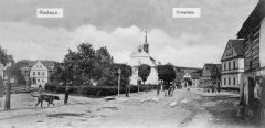 dobová pohlednice vsi s kaplí