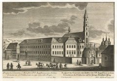 kresba od F. B. Wernera s kostelem