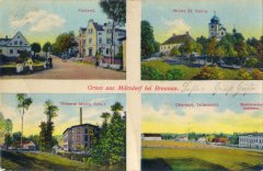 dobová pohlednice vsi s kostelem