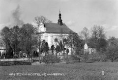 dobová pohlednice s námětem kostela