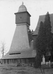 historické foto původního kostela - věž