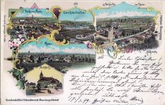 dobová pohlednice města s kostelem