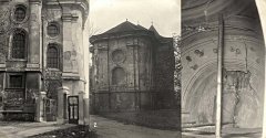 starší foto kostela s narušenou statikou v důsledku důlní činnosti