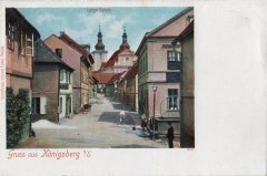 dobová pohlednice města s kostelem (v pozadí)