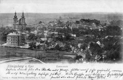 dobová pohlednice města s kostelem