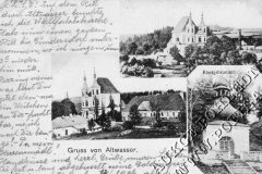 dobová pohlednice s kaplí (vpravo)
