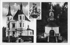 poutní areál na dobové pohlednici