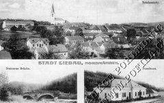 dobová pohlednice města s kostelem