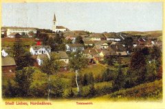 dobová pohlednice města s kostelem