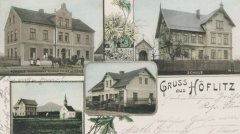 dobová pohlednice vsi s kapličkou (nahoře nad středem; vlevo dole je hasičská zbrojnice)