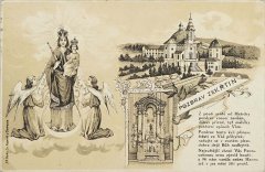 historická pohlednice s hrobkou