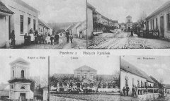 dobová pohlednice vsi se zvoničkou