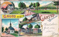 dobová pohlednice vsi s kaplí