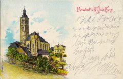 dobová pohlednice s kostelem