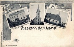 starší pohlednice s kostelem