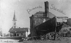 kostel poškozený při bojích
