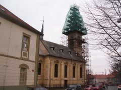 oprava věže - pohled zezadu zleva