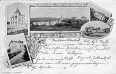 dobová pohlednice vsi s kostelem