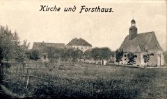 detail předchozí pohlednice s kostelem