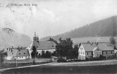 klášterní areál na dobové pohlednici