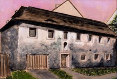 obraz špitálu křížovníků s červenou hvězdou