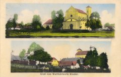 klášter na dobové pohlednici