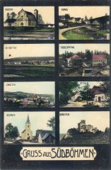 klášter na dobové pohlednici (vlevo nahoře)