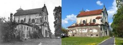 srovnání před a po zbourání kláštera