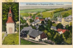 dobová pohlednice vsi se zvoničkou