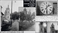 montáž fotografií z průběhu opravy kostela