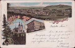 dobová pohlednice s kostelem