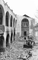 demolice synagogy: modlitební sál, pohled od západu
