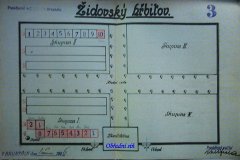 plán židovského hřbitova s dodatečnou opravou nesprávně uvedeného údaje