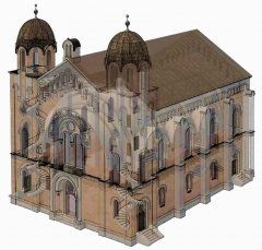 model synagogy včetně vnitřku
