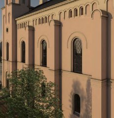 virtuální rekonstrukce synagogy - boční stěna